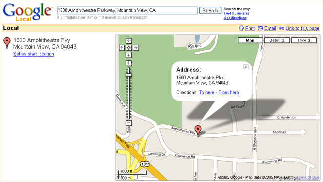 Google Local - dynamic, interactive
